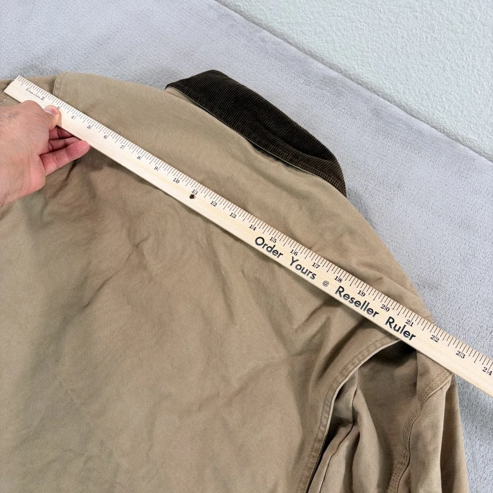 Orvis Quilt Lined Field Corduroy Collar Barn Chore Jacket in Beige Men 2XL Hunt
